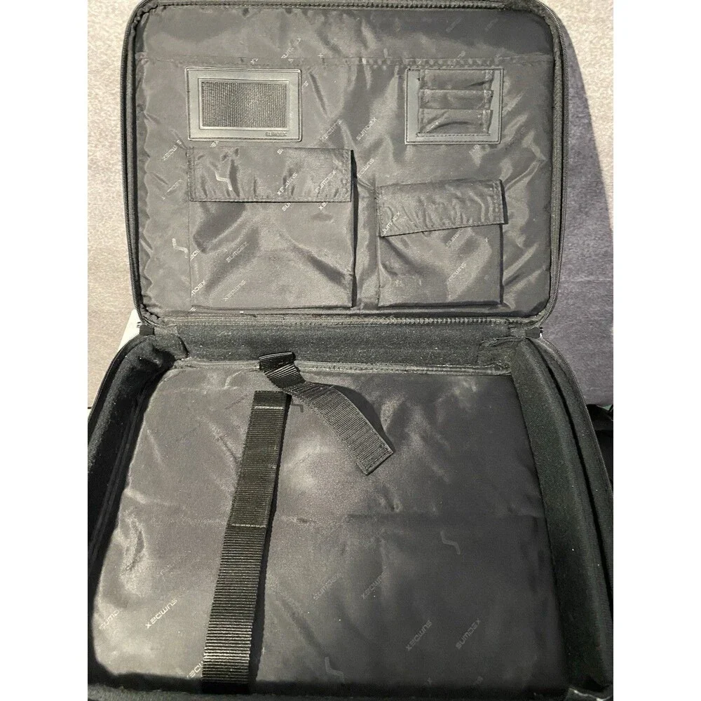 Sumdex Black Faux Leather Laptop Bag Briefcase Messenger Shoulder Strap 15